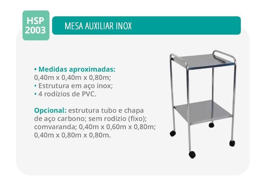 Mesa Auxiliar Inox