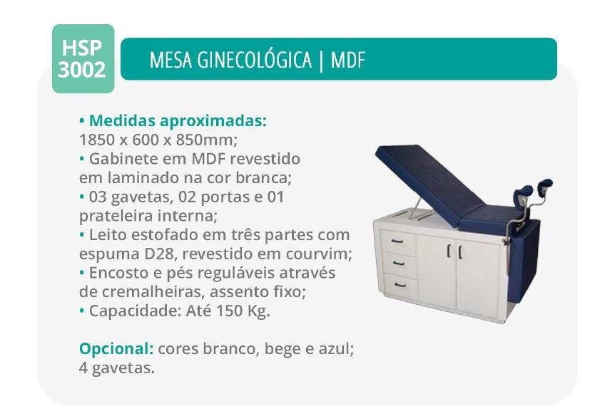 Mesa Ginecologica com Gabinete (MDF)